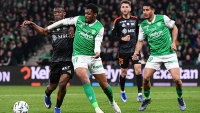 Illustration : "[Vidéo] ASSE - Amiens : Le but de Duffus qui lance les Verts pour la montée ! (1-0) - Ligue 2"